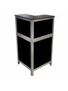 90° Eckteil für Multitheken Front Schwarz PE schwarz/weiß