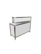 Multi-counter, folding counter with bar top and stainless steel work surfaces
