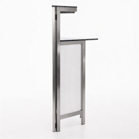 45° corner piece for multi-counters with stainless steel surface