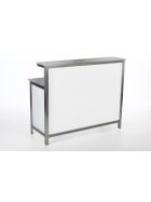 GDW long drink counter with stainless steel worktops 1.25m white