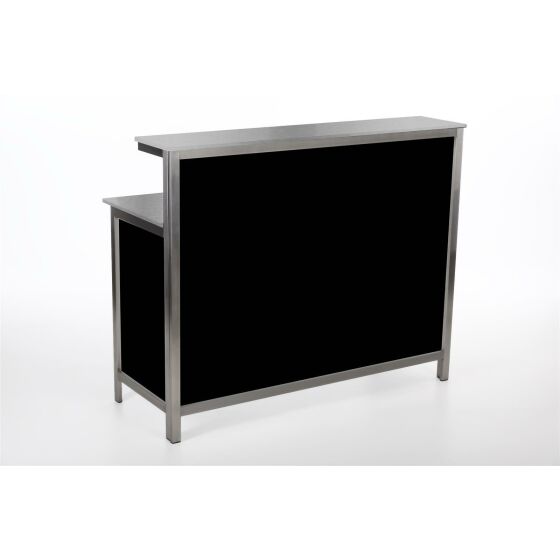 GDW long drink counter with stainless steel worktops 1.25m black
