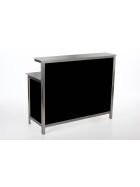 GDW long drink counter with stainless steel worktops 1.5m black