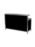 GDW long drink counter with stainless steel work surfaces 2m black