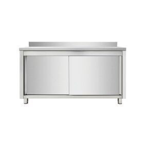 Stainless steel work cabinet, with upstand, 120 x 70