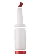 B-P-M - Komplett - Deckel + Flaschenhals mit integriertem Dichtring und Tülle mit Entlüftung - komplett - 1.0 lt. - Rot
