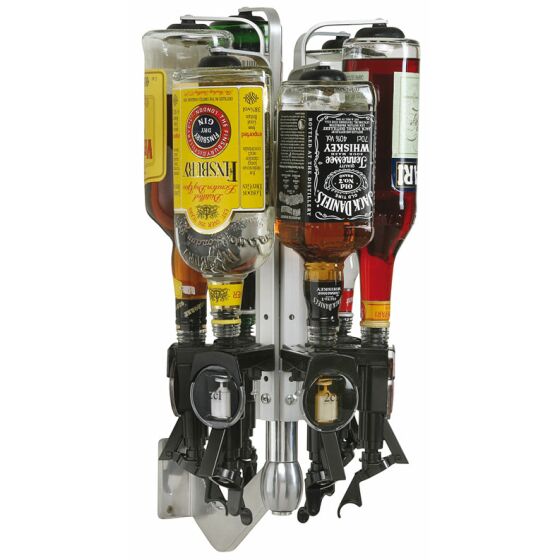 Wall rotating holder (RW 6) for 6 bottles 0.7-1.0 liters, chrome-plated, W / H / D 30 x 46 x 33.5 cm