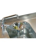 Stainless steel waste funnel with sieve 127 mm Ø