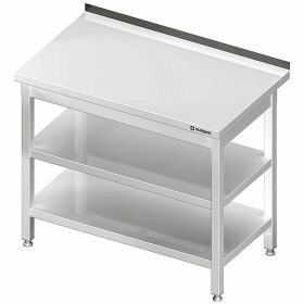Work table with base and intermediate shelf 600x600x850 mm without upstand self-assembly