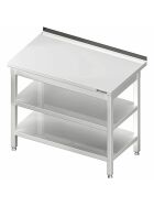 Work table with base and intermediate shelf 700x700x850 mm without upstand self-assembly