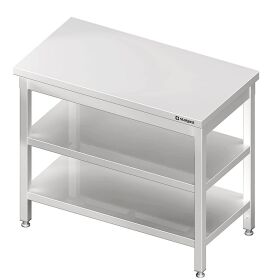 Work table with base and intermediate shelf 800x600x850 mm without upstand self-assembly