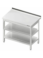 Work table with base and intermediate shelf 400x700x850 mm with upstand self-assembly