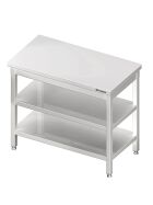 Work table with base and intermediate shelf 600x700x850 mm with upstand self-assembly