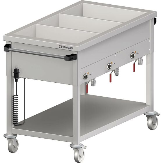 Bain-Marie trolley with separate basins 1205 x 600 x 850 mm for 3 GN1 containers