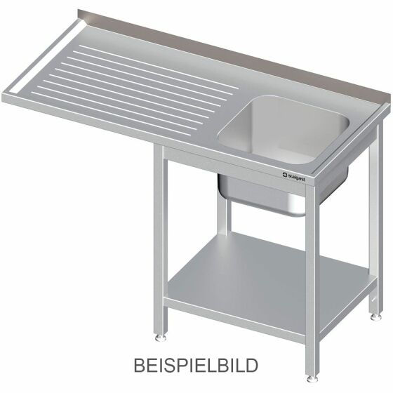 Sink table with base and overhang 1500x600x900 mm with a basin on the right with upstand self-assembly on the right
