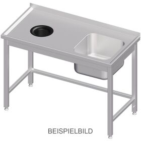 Splint table without base with waste hole 1700x700x850 mm...