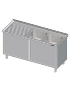 Welding cabinet with wing doors 1000x600x850 mm with two basins welded with edging