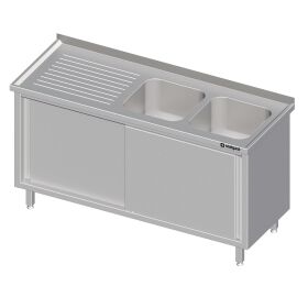 Drawer cabinet with sliding doors 1500x600x850 mm with...
