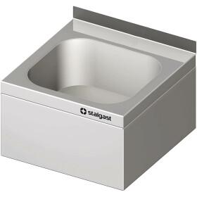 Hand basin for wall mounting 500x500x300 mm with a three-sided basin panel with upstand welded