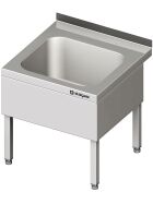 Hand basin with underframe 400x410x850 mm with a three-sided basin panel with upstand welded
