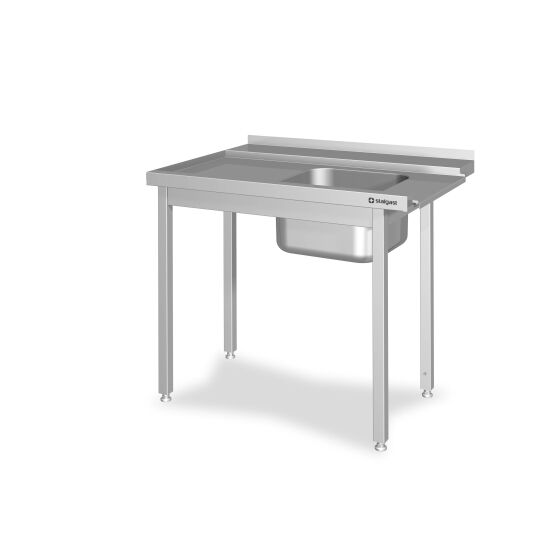 Additional table without base with a basin 1000x750x850 mm Construction side left with edge Self-assembly left