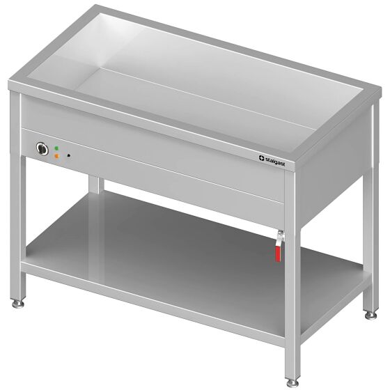 Bain-Marie standing device with a basin 1410 x 600 x 850 mm for 4 GN1 containers