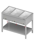 Bain-Marie standing device with separate basins 1085 x 600 x 850 mm for 3 GN1 containers