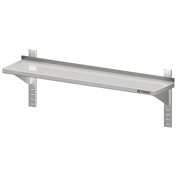 Stalgast Edelstahl Wandbord mit Konsolen, und Wandschienen, 1000x400x400 mm, höhenverstellbar, verschweißt