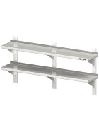 Double wall board with brackets and wall rails 1100x400x660 mm height adjustable welded