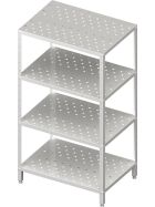 Shelf with perforated, height-adjustable shelves 600x700x1800 mm self-assembly