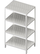 Shelf with perforated, height-adjustable shelves 800x600x1800 mm self-assembly