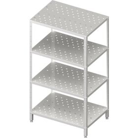 Shelf with perforated, height-adjustable shelves...