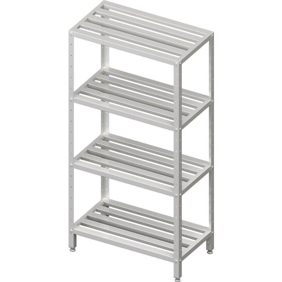 Shelf with height-adjustable grating shelves 600x600x1800 mm self-assembly