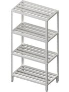 Shelf with height-adjustable grating shelves 700x500x1800 mm self-assembly