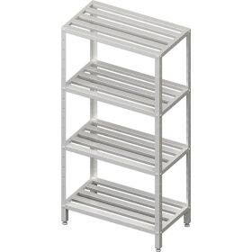 Shelf with height-adjustable grating shelves...