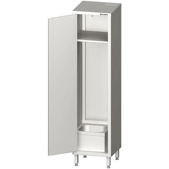 Welded tall cabinet with sink for cleaning utensils 1000x500x2000 mm