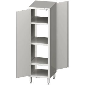 Pass-through tall cabinet with wing doors 400x700x1800 mm welded