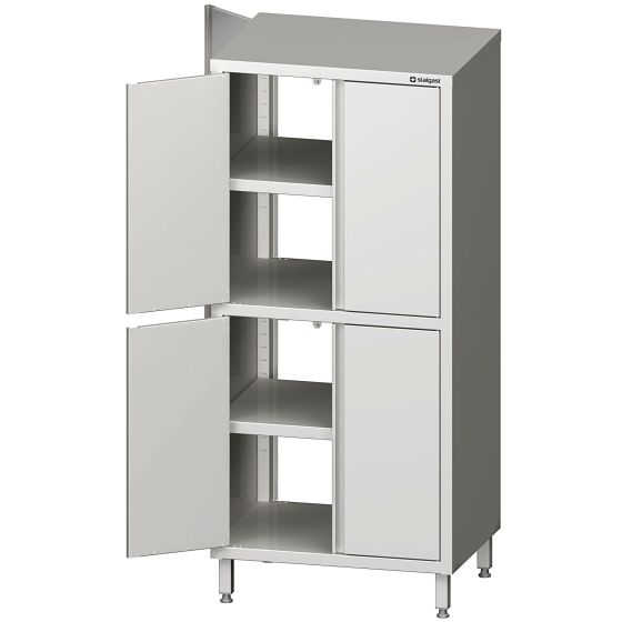 Pass-through tall cupboard with wing doors 700x500x1800 mm welded to two cupboards