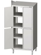 Pass-through tall cupboard with wing doors 700x700x1800 mm welded to two cupboards