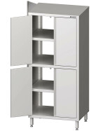 Pass-through tall cupboard with double doors 1200x600x1800 mm welded to two cupboards
