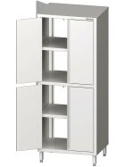 Pass-through tall cupboard with wing doors 700x600x2000 mm welded to two cupboards