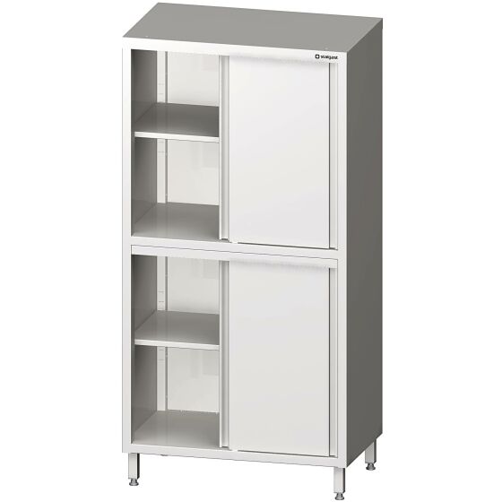 Tall cupboard with sliding doors 800x600x2000 mm welded to two cupboards