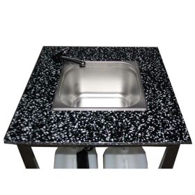 Sink stand made of stainless steel / PE for use without a...