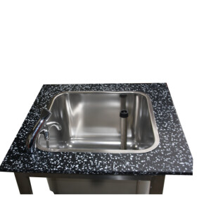 Stainless steel sink for washbasin with self-propelled rinsing system
