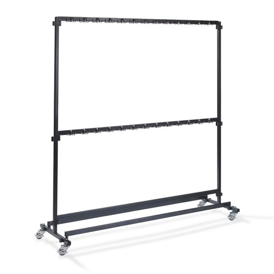 Large clothes rack with 104 hooks, made of hammered steel, mobile and dismantlable, expandable, 192x60x200cm