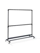 Large clothes rack with 104 hooks, made of hammered steel, mobile and dismantlable, expandable, 192x60x200cm