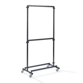 Clothes rack small with 48 hooks, made of hammered steel, mobile and dismantled, expandable, 100x60x200cm