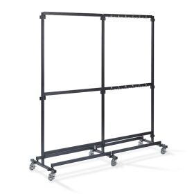 Clothes rack small with 48 hooks, made of hammered steel, mobile and dismantled, expandable, 100x60x200cm
