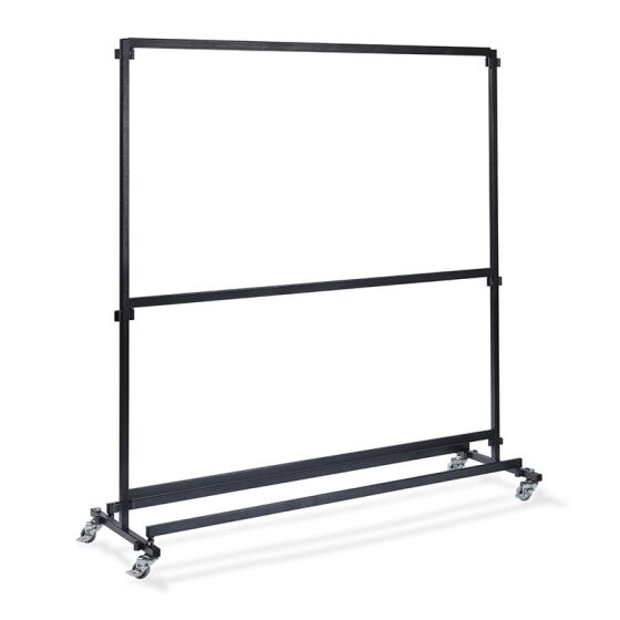 Large clothes rack without hooks, made of hammered steel, mobile and dismantled, expandable, 192x60x200cm