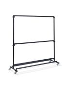 Large clothes rack without hooks, made of hammered steel, mobile and dismantled, expandable, 192x60x200cm
