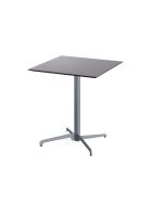 Aluminum bistro table X Cross low aluminum, square table top, HPL surface, black, WTH 700 x 700 x 740 mm